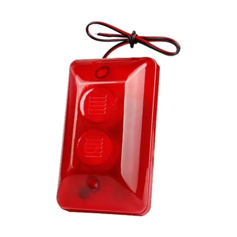 A60F-Mini Piezo Strobe Light Siren 12V Wired Alarm With Hi Sound 115Db TPS-