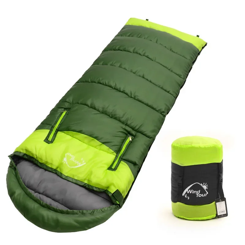 3 Season Adults Hollow Cotton Splicing Sleeping Bag for Outdoor Sports, Hiking, Camping, Climbing - Warm & Thick