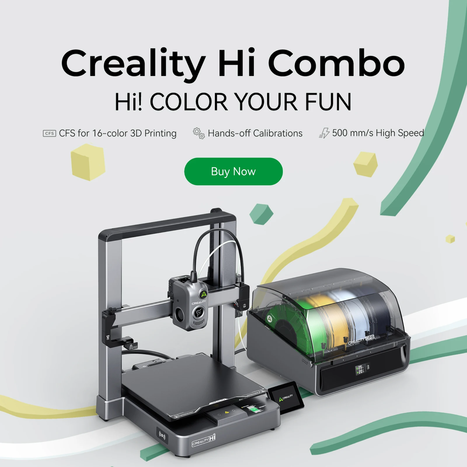 Creality Hi 3D Printer, Latest Multi-color Printing Technology with CFS Color Filament System