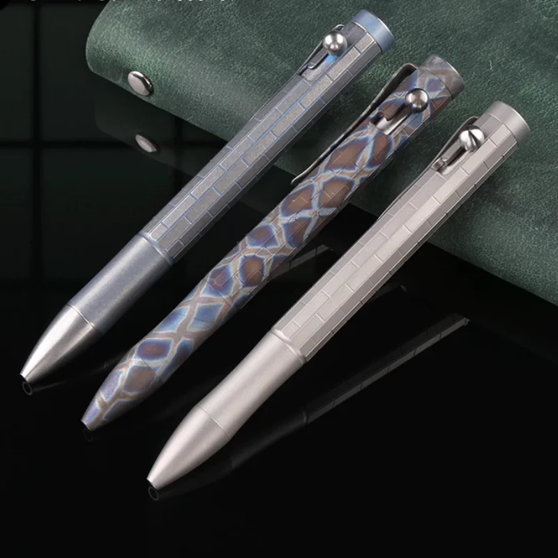 EDC Titanium alloy Ballpoint Pen Collection Writing Pocket Pen Office Business Writing Signature Gif