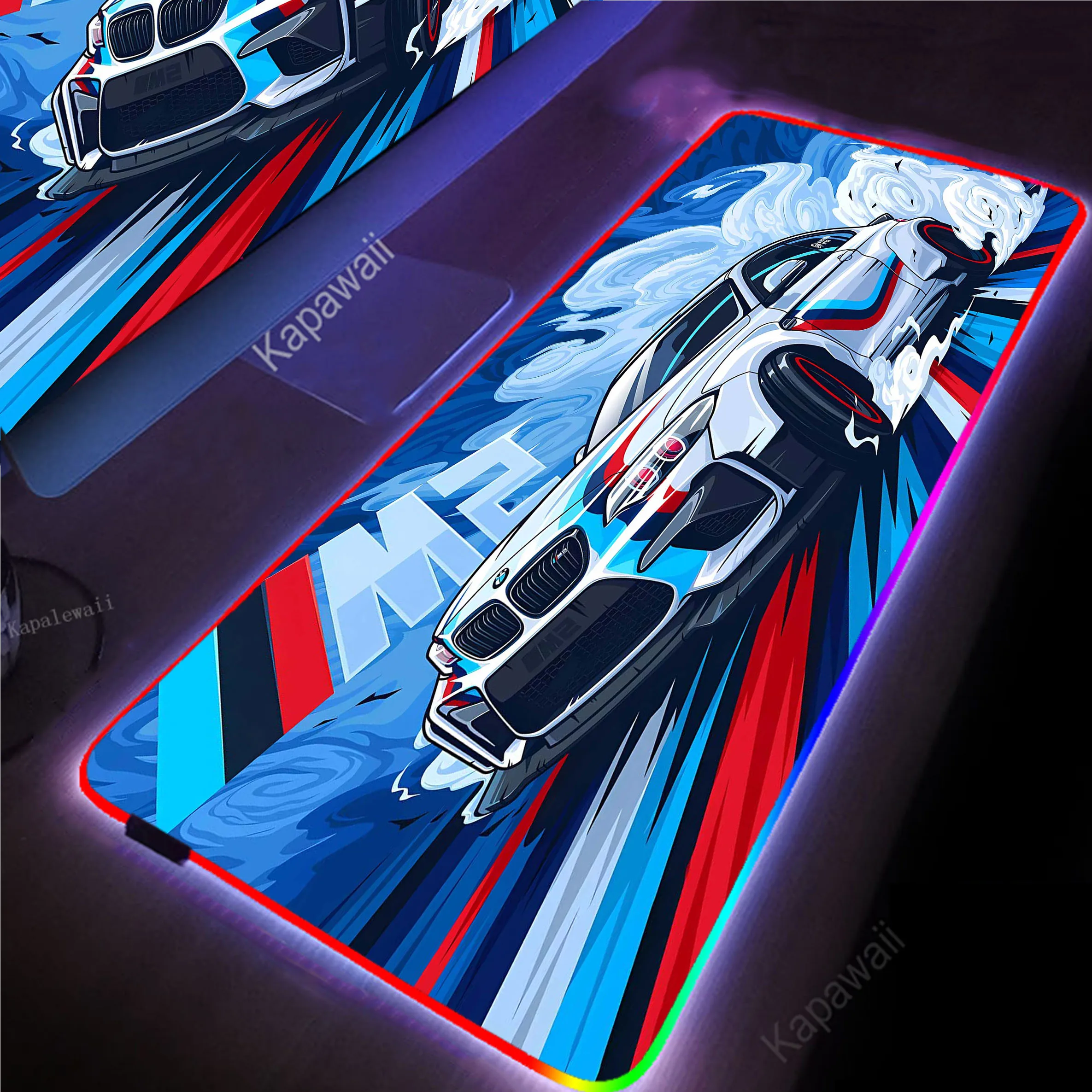 GTR Racing Car Backlight RGB Gaming Mouse Pad Large Gamer Mousepad Computer Desk Mat LED XXL Mouse Mat Rubber Keyboard Pads