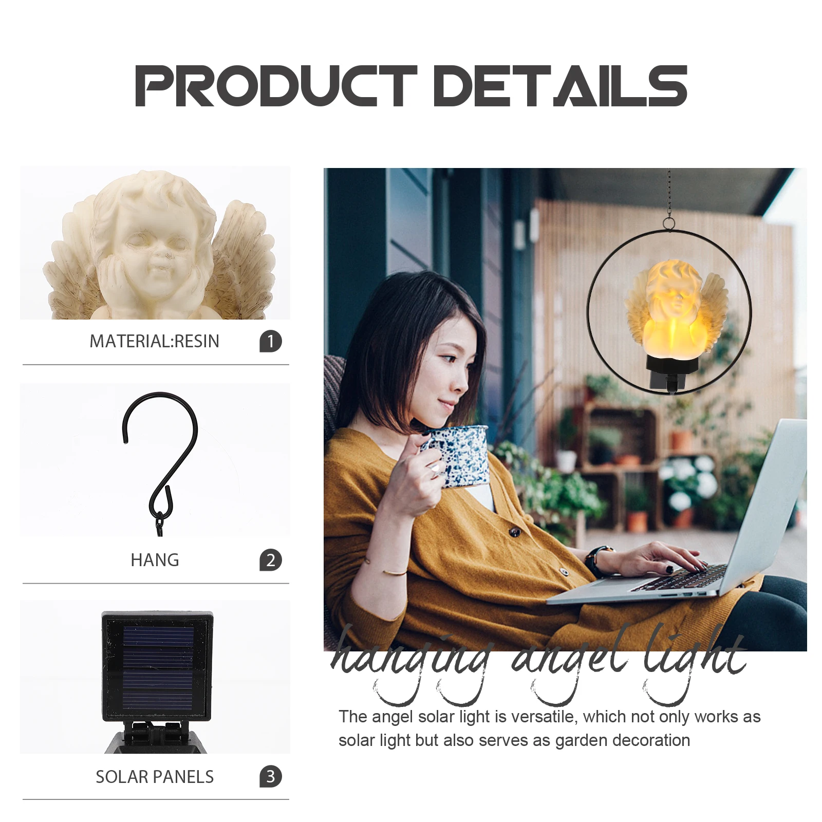 

Outdoor Lamp Hanging Decorative Lights Garden Solar Ornaments Decorate for outside