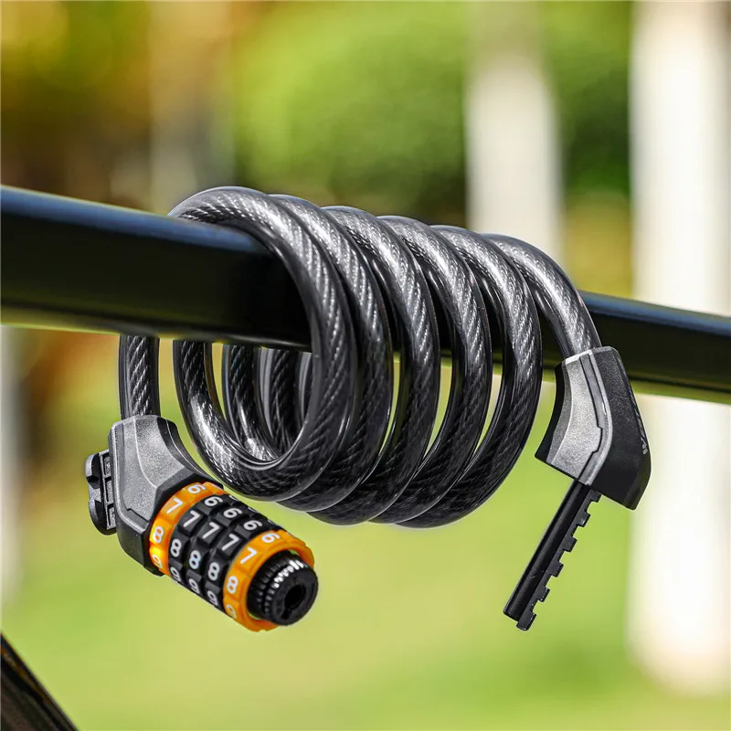 WEST BIKING Bicycle Lock 5-digit Password Anti-theft Safety Cable Lock MTB Road Bike Motorcycle Cycling Lock Bicycle Accessories