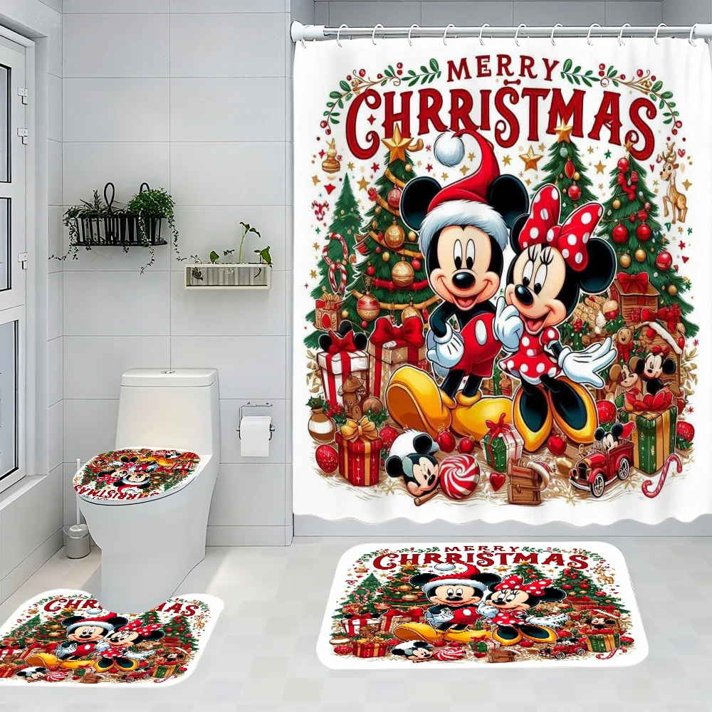 

Disney Mickey Mouse Bathroom Four-piece Set - Avant-garde Waterproof Shower Curtain, creating a complete bathroom kit