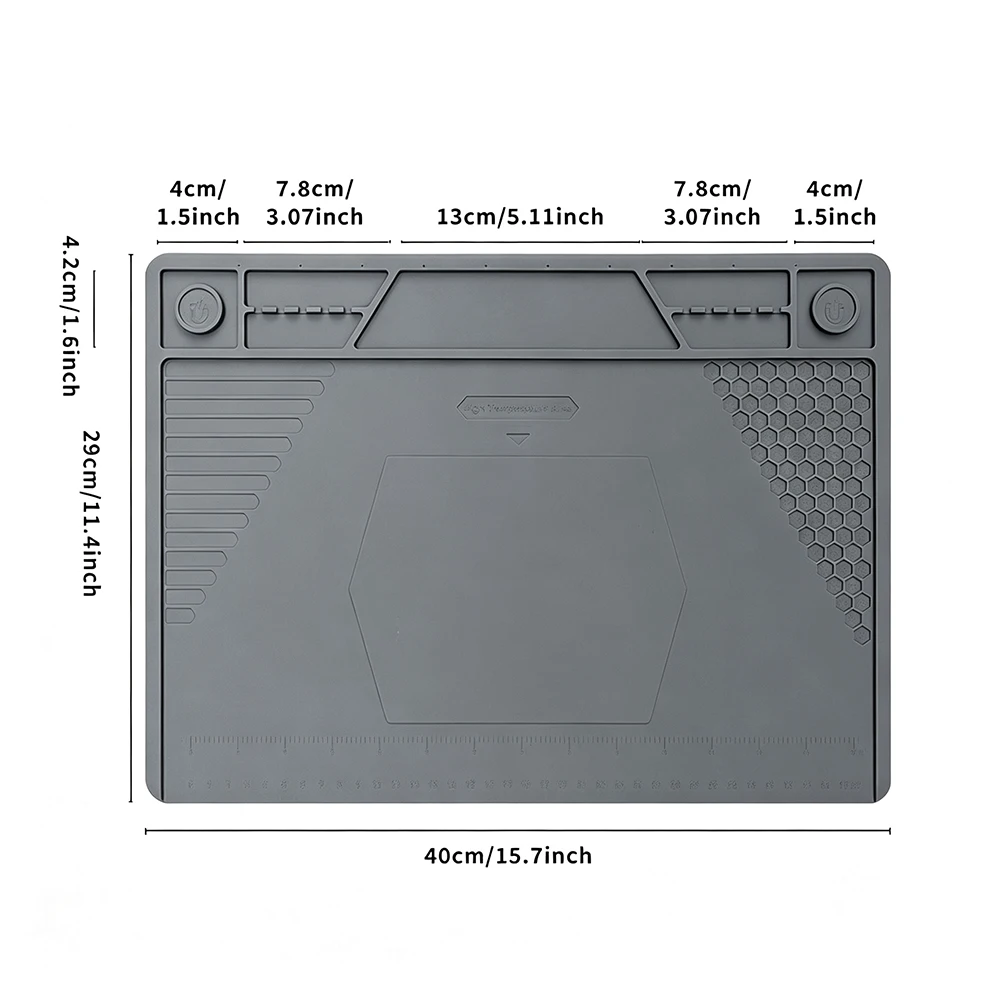 Taktische Waffenreinigungsmatte, Reparaturunterlage für Pistolen, Magnetische Gewehrreinigungsmatte, Silikonmatte mit Organizer und Teileablage – Detail 5