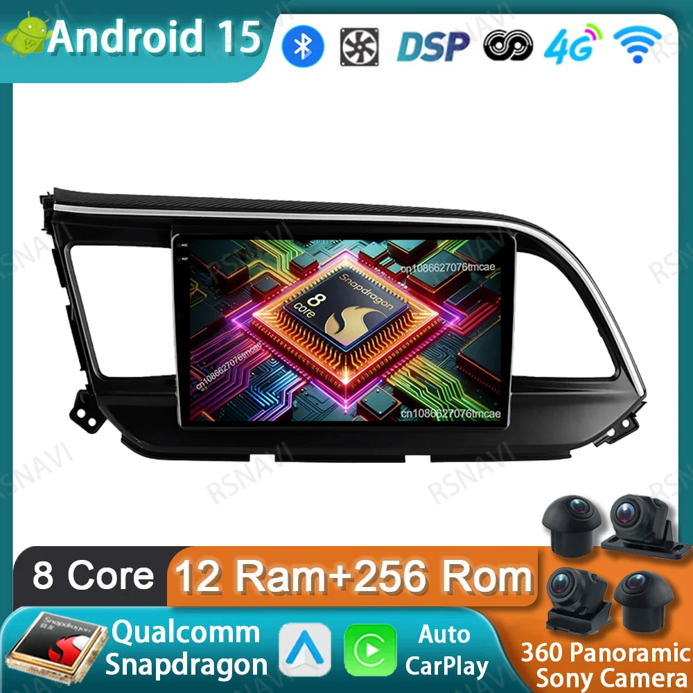 

Car Radio Android 15 For Hyundai Elantra Avante AD 2015 ~ 2021 Navigation Autoradio DVD Viedo Player GPS DSP Multimedia QLED BT