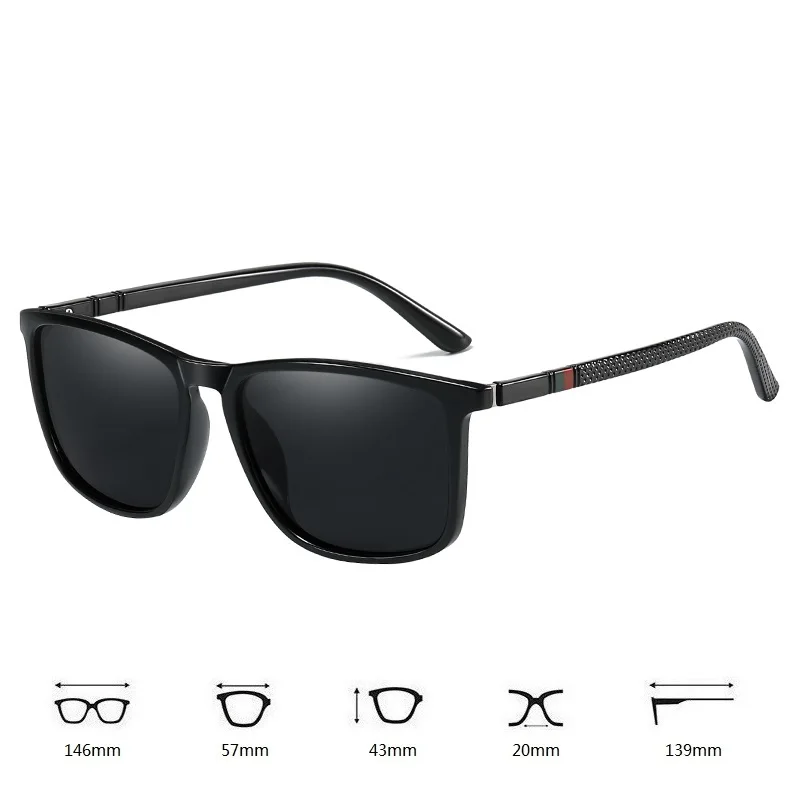 Gafas de sol cuadradas de clásicas polarizadas para hombre y mujer, lentes de sol de lujo a la moda, antideslumbrantes, para viajes y conducción,