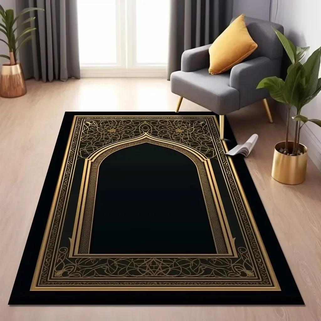 Islamic Muslim Qibla Carpet Living Room Bedroom Lounge Bedside Floor Mat Home Decoration Water-Absorbent Anti-Slip Carpet