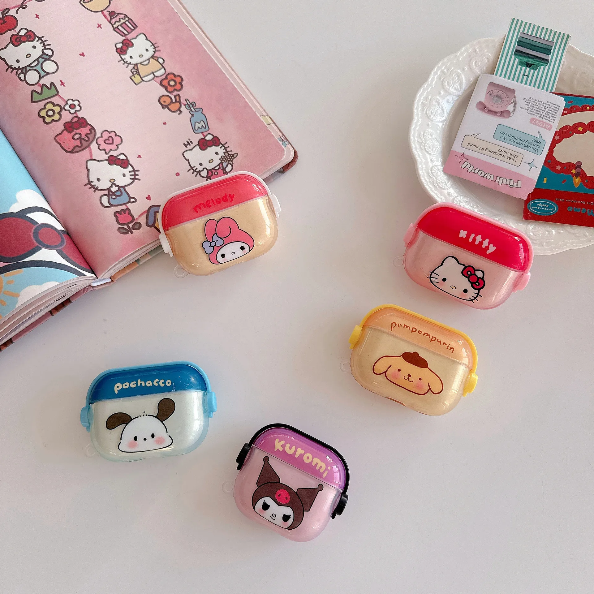

Cute Cartoon Sanrio Earphone Case for AirPods 4 Pro3 Pro2 Wireless Bluetooth Headset Protective Cover Accessories
