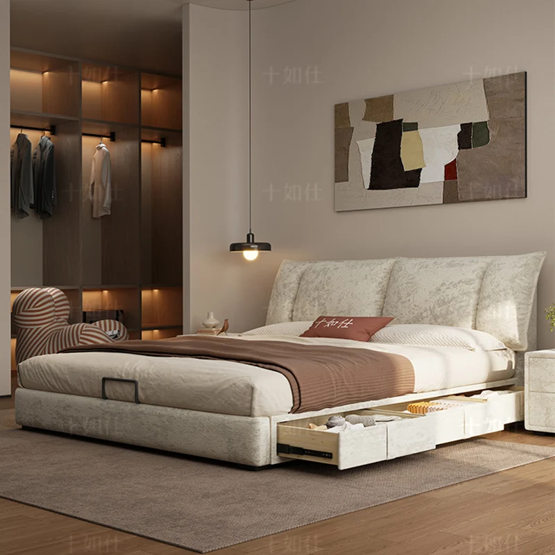 

Design Double Bed Frame Simple Princess Sleeping Princess Girls Massage Bed Wooden Platform Letto Matrimoniale Trendy Furniture