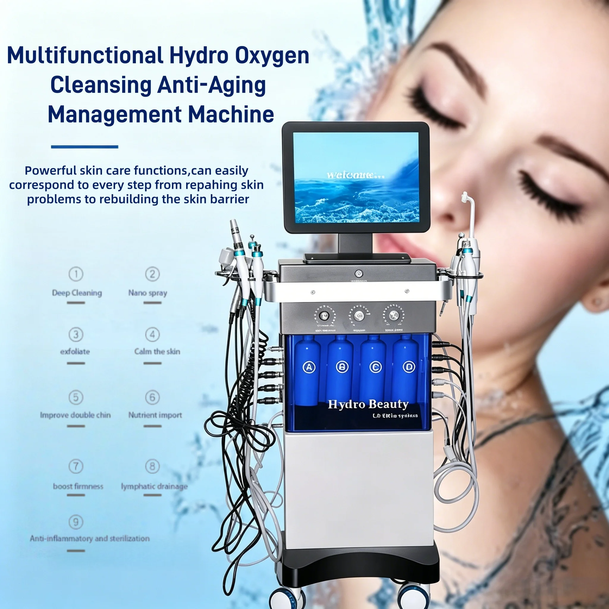 Hydro Dermabrasion Facial Machine Professional Salon Deep Clean Hydration Lifting Anti-Aging Beauty Equipment