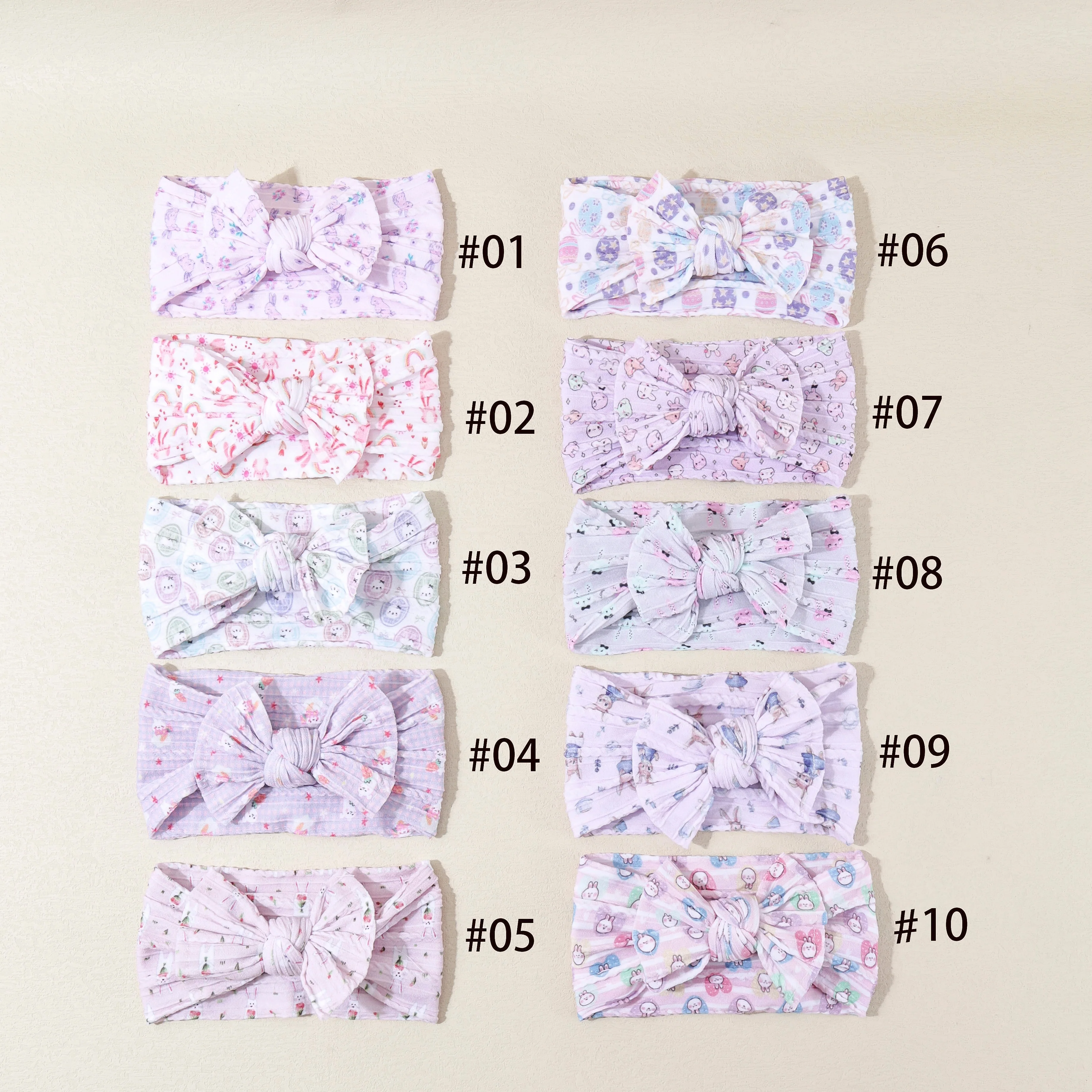 20pcs-baby-girls-easter-headbands-cartoon-bunny-ear-nylon-cable-knit-turban-with-rainbow-print-kids-easter-egg-themed-headwear