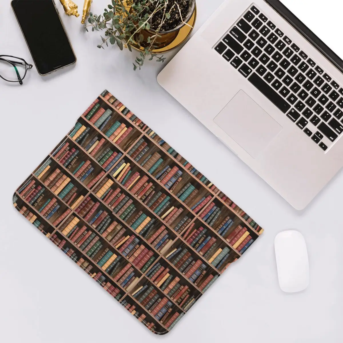 Education Library Book PU Leather Horizontal Laptop Sleeve Shockproof Soft Lining Notebook Case 13 Inch