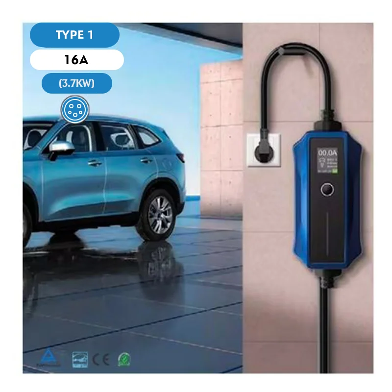 

Портативное зарядное устройство для электромобилей с быстрой зарядкой, 7 кВт, 32 А, тип 2, режим вилок 3, совместимость, прямая вилка OEM для гладкой и эффективной домашней зарядки