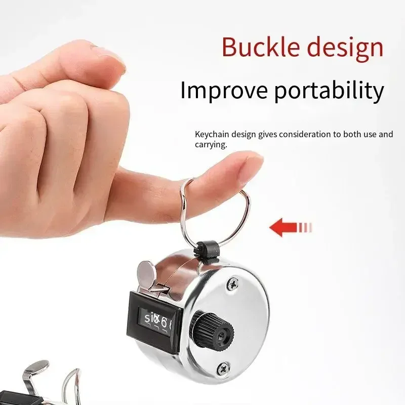 Zilveren roestvrijstalen handmatige teller - Mechanische Tally Clicker voor het volgen van mensen