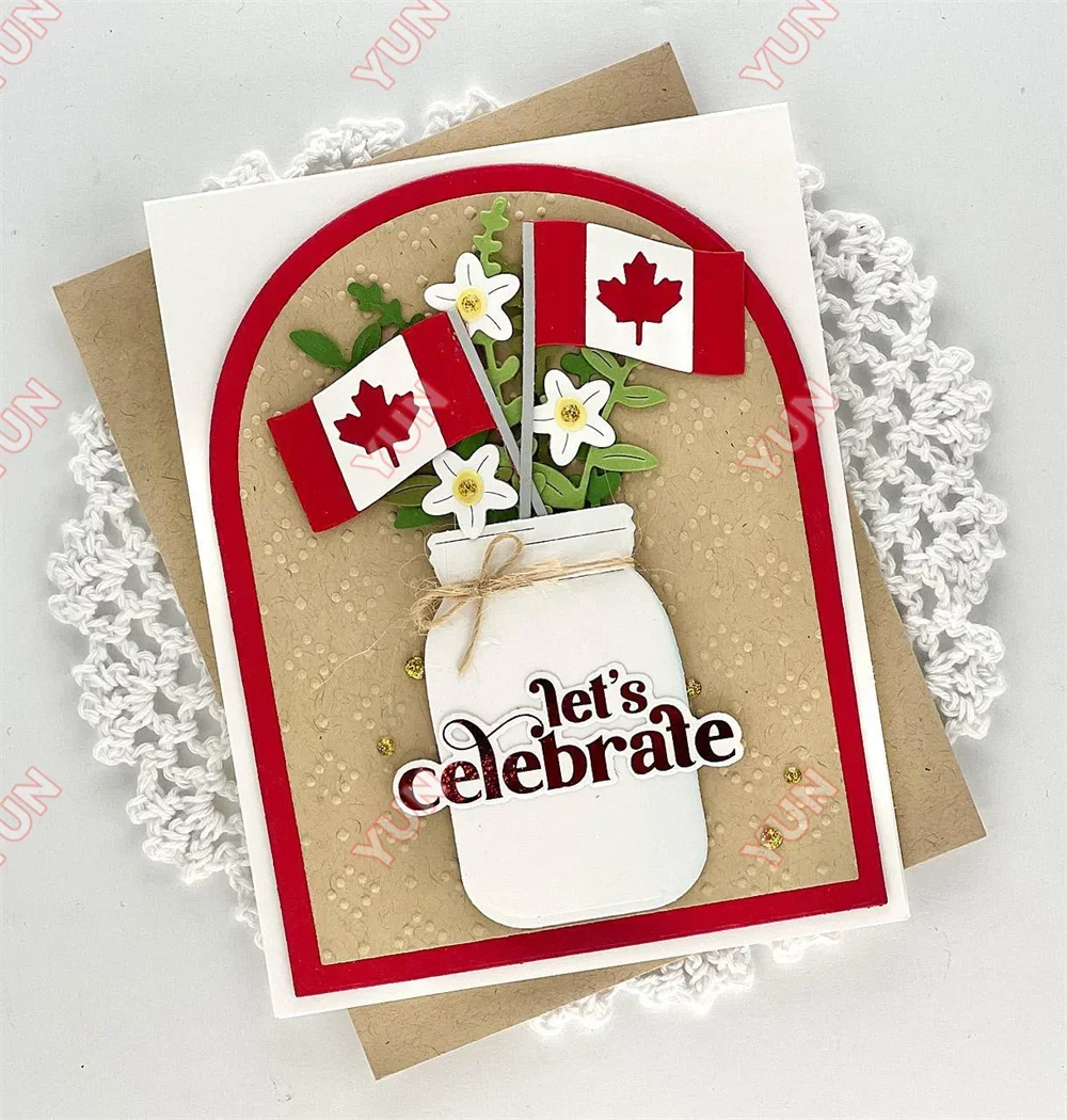 Arrival new Canadian Flag Metal Cutting Dies Scrapbook Diary Decor Stencils Embossing Template DIY Greeting Cards Handmade