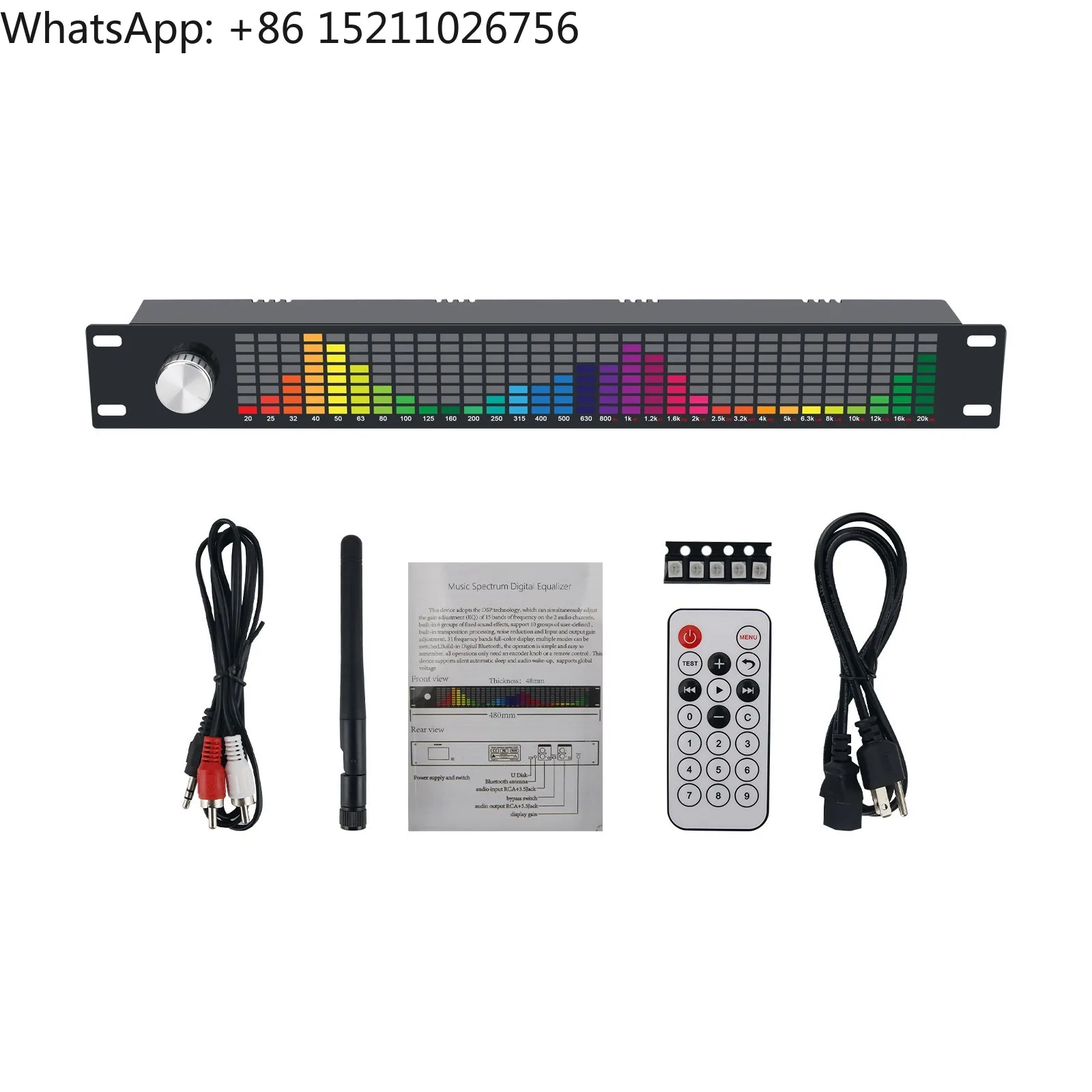 Professional 31 Bands Music Spectrum Display Dual Channel 15 Bands Digital Equalizer with Remote Control