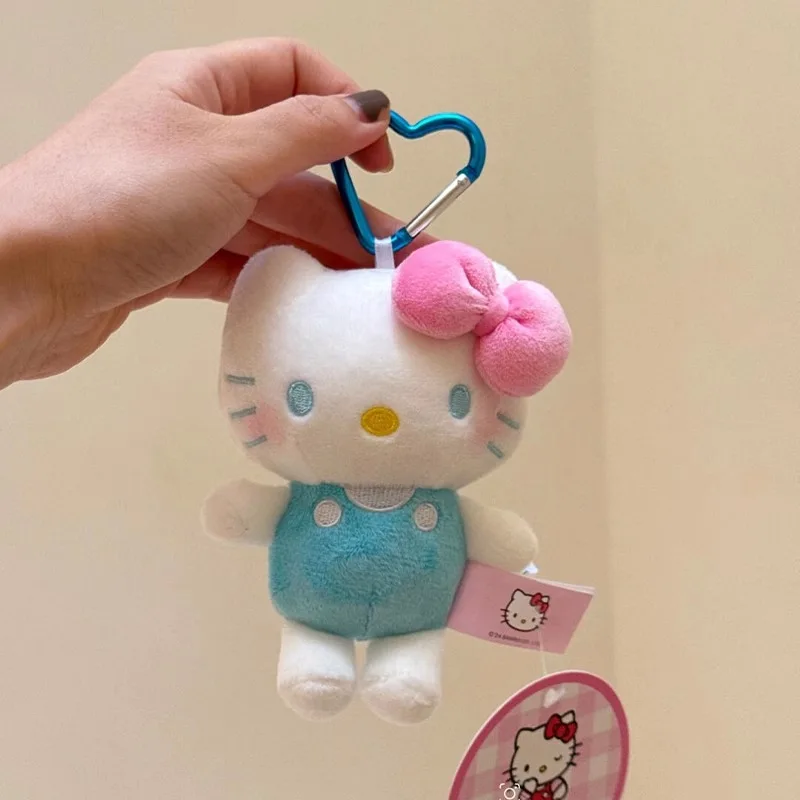 かわいいハローキティぬいぐるみキーホルダー、キュートな車のキーホルダー、スクールバッグペンダント、ぬいぐるみキーリング、プラッシュストラップドール、誕生日プレゼント
