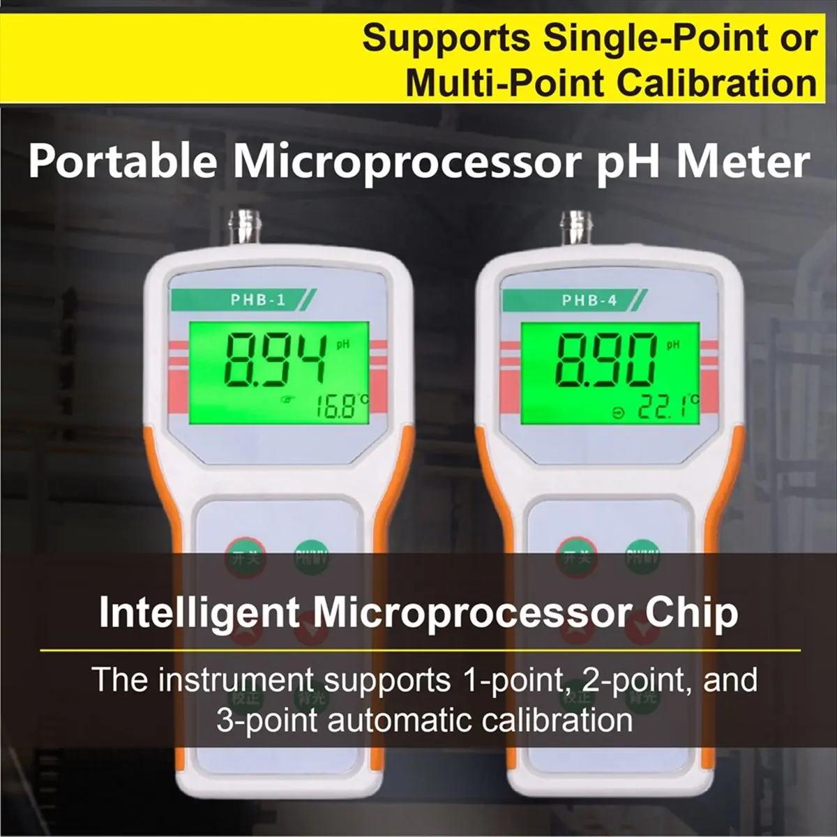 【~ New N07R】PHB-1 Handheld PH Meter Portable Digital PH Tester 0.01 Accuracy with Temperature Sensor for Water Lab Pool