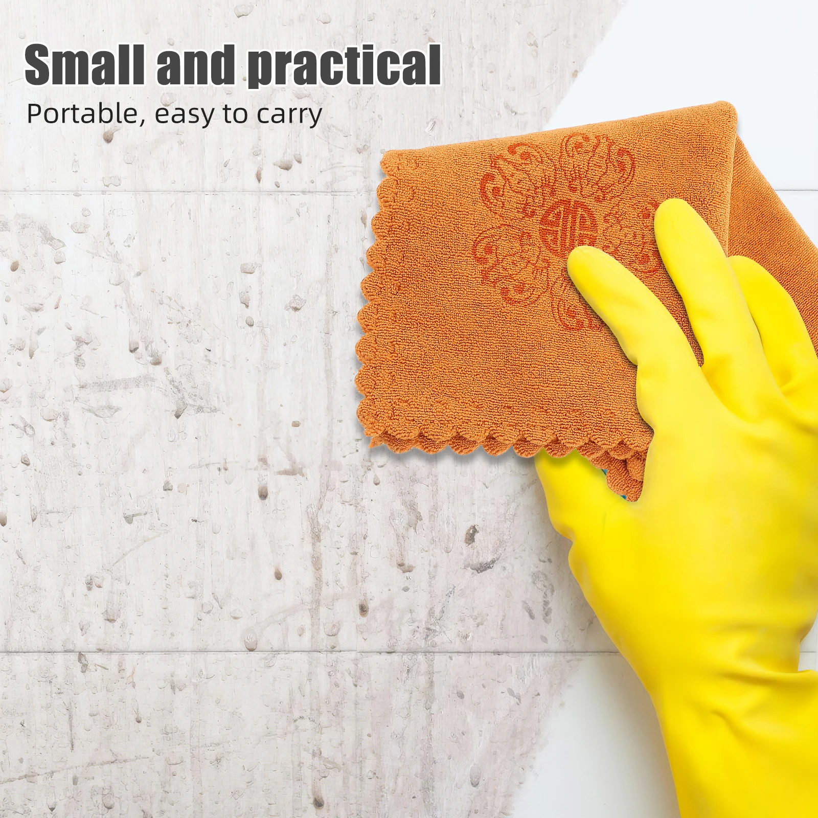 

30X30Cm Square Dish Towels For Kitchen Thickened Absorbent Tea Towel Quick Drying Elegant Print Dishwashing Cloths Decorative