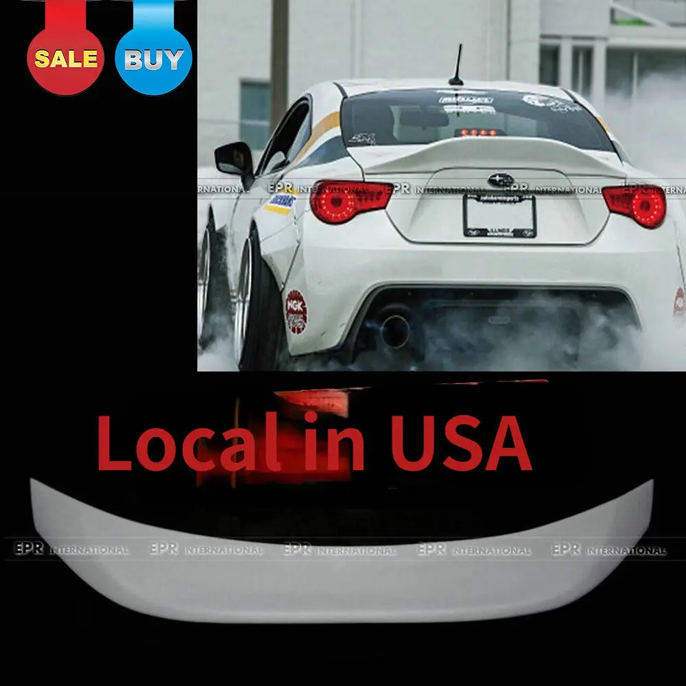 

(Local in USA) For Subaru BRZ Fit Toyota FT86 GT86 FRS FRP Unpainted Rear Spoiler Wing Lip Trim