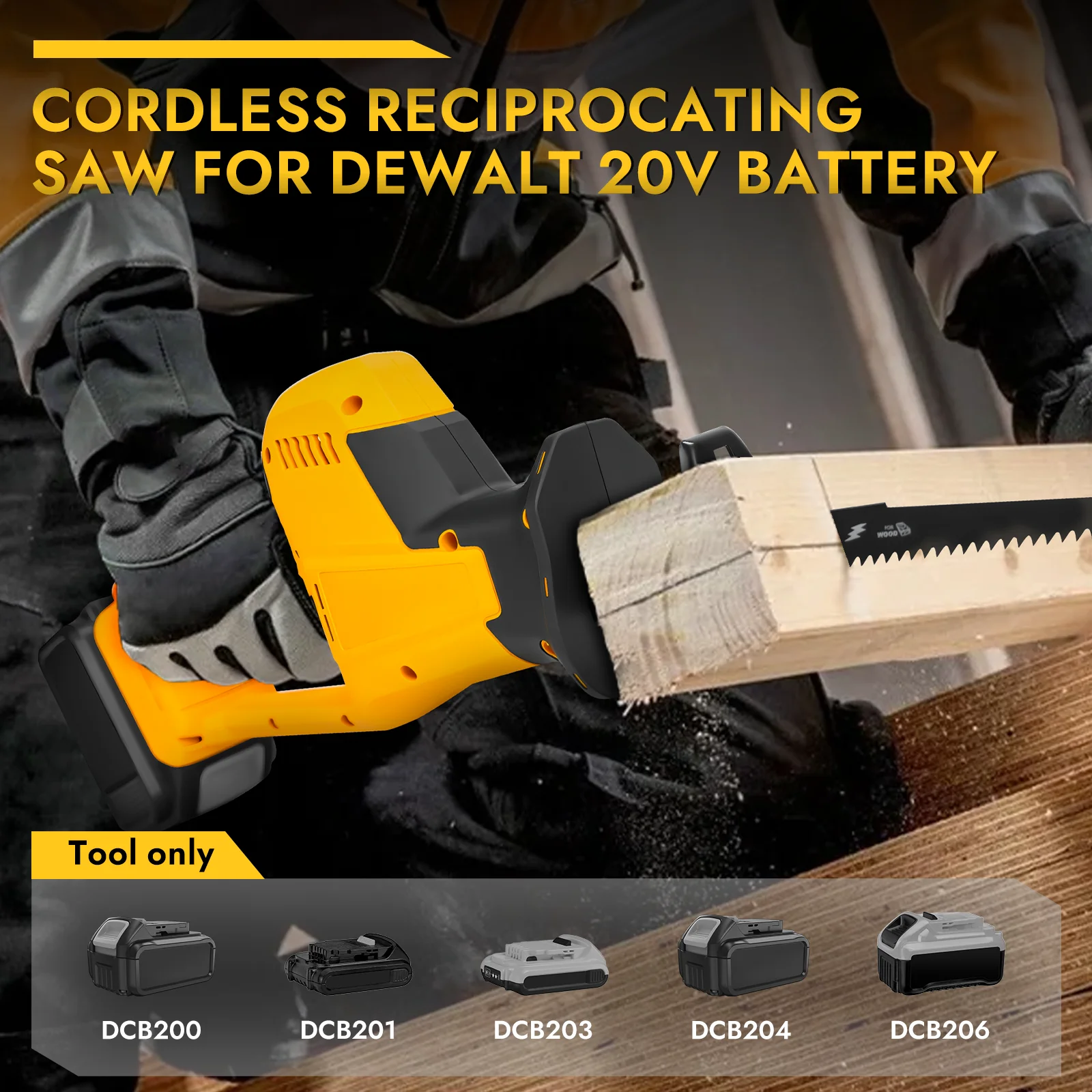 Brushless Reciprocating Saw 3100SPM Adjustable Speed Electric Cordless Cutter Wood Metal PVC Pipe Cutting For Dewalt 20V Battery