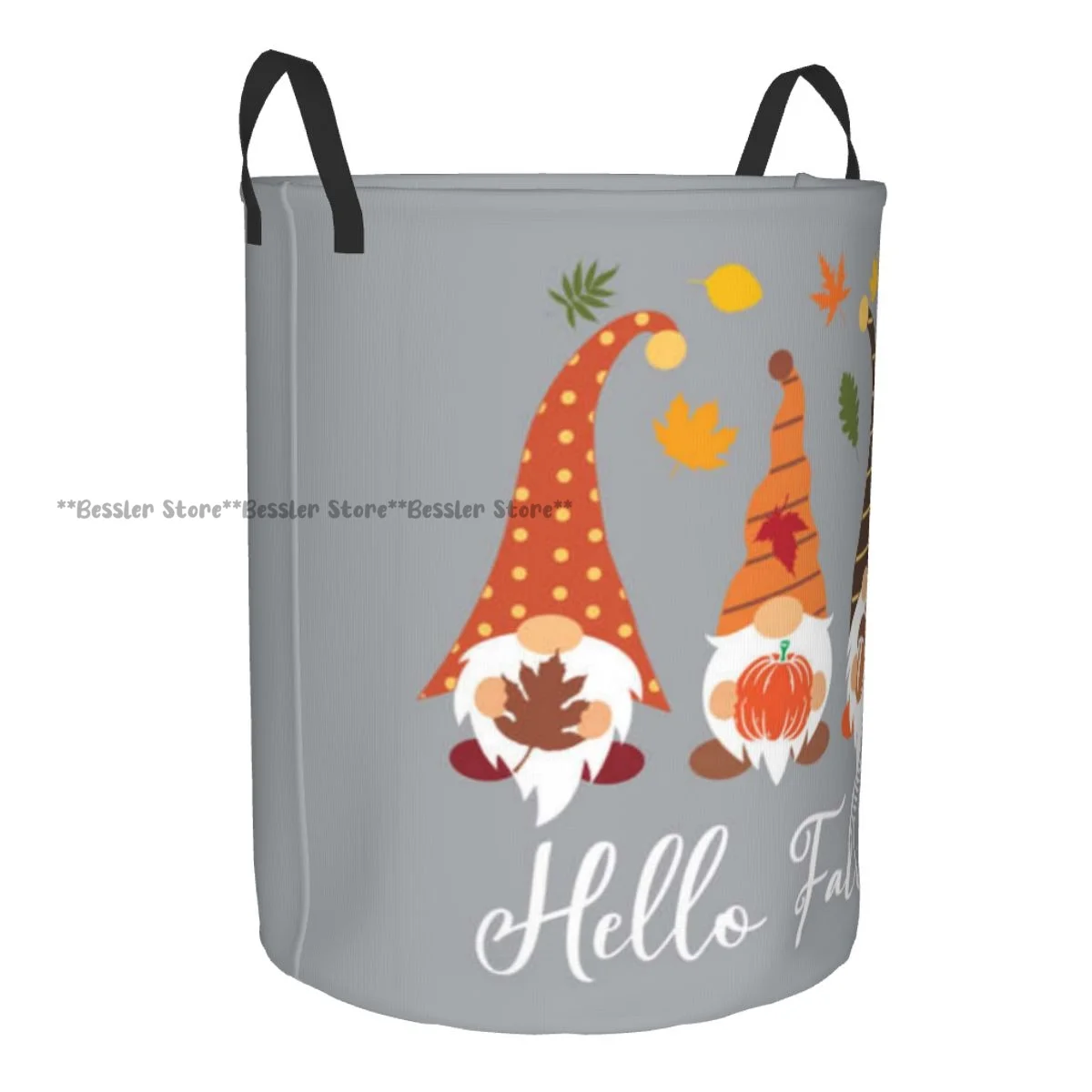 Dirty Laundry Basket Hello Fall Gnomes Harvest Illustration-file Folding Clothing Storage Bucket