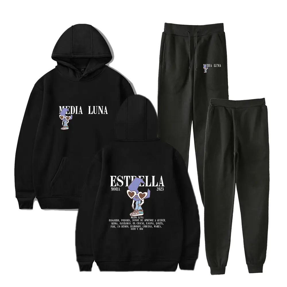 Mora New Album Estrella Merch Hoodie Suit  Man/Woman Hip Hop  Clothes Pocket Drawstring Hoodie Streetwear Fashion 2 Pieces Sets