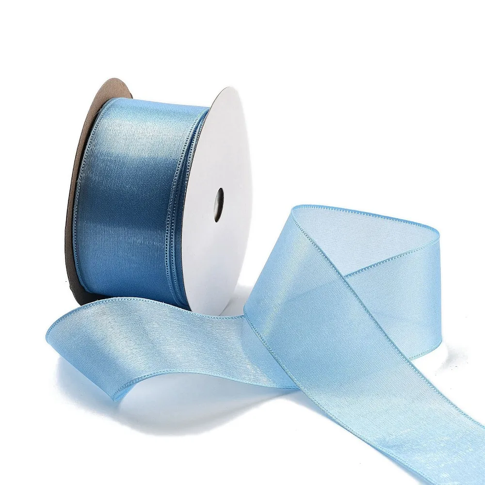 

1roll 20 Yards Polyester Ribbon for Gift Wrapping Light Sky Blue 1-1/2 inch(38mm) 20.00 Yards(18.29m)/Roll