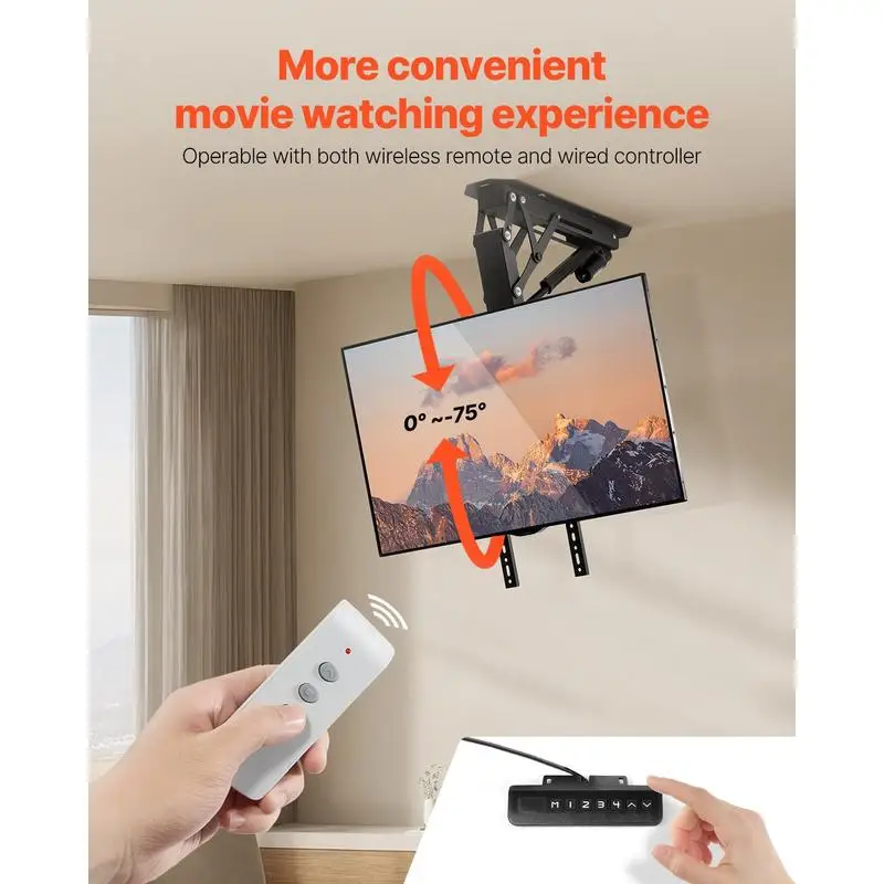 Soporte De Techo Para Tv, Plegable Y Ajustable, Ancho De Pantalla De 813-1651 Mm, Vesa Máximo 60X60 Cm, Capacidad De Carga De 40 Kg, Envío Local — -57%, 258.12€ Coupon, from 194.72€ – 57% descuento – €194.72