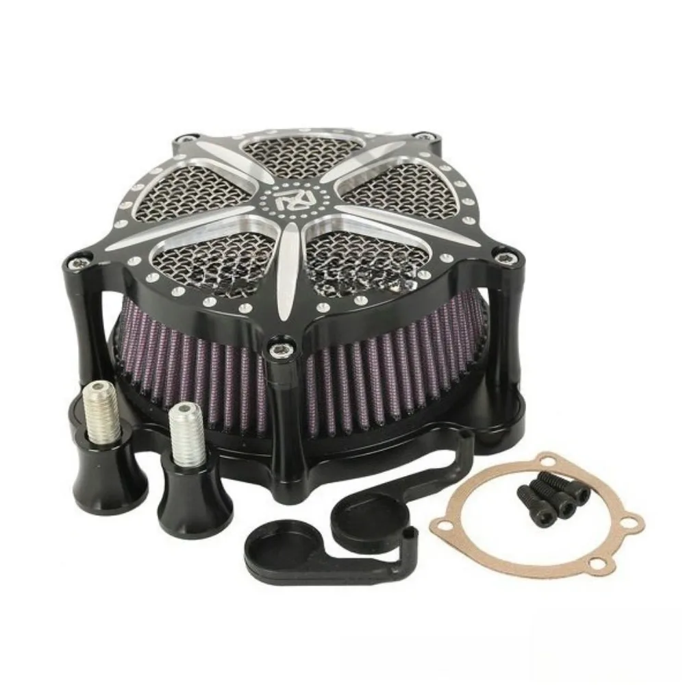 

Motorcycle large air filter, aluminum alloy air purifier + intake filter system is suitable for Harley large air filter