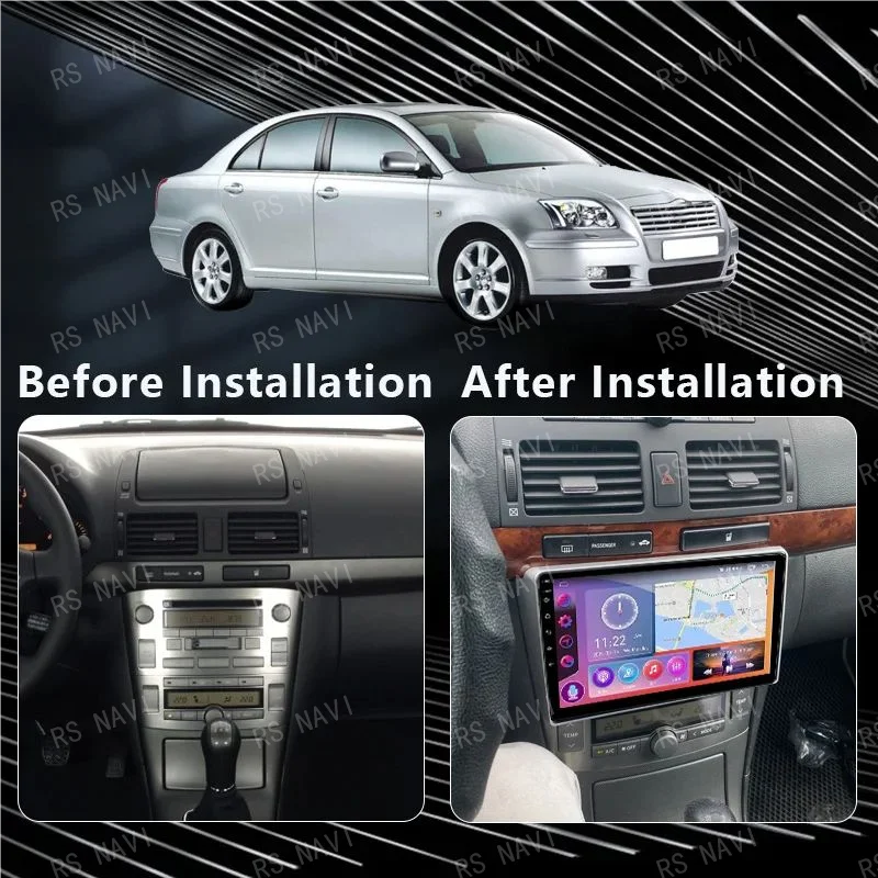 Android 14 For Toyota Avensis T250 2 II 2003 2004 2005 - 2009 Car Radio Navigation Multimedia Player GPS WiFi+4G Carplay  Auto