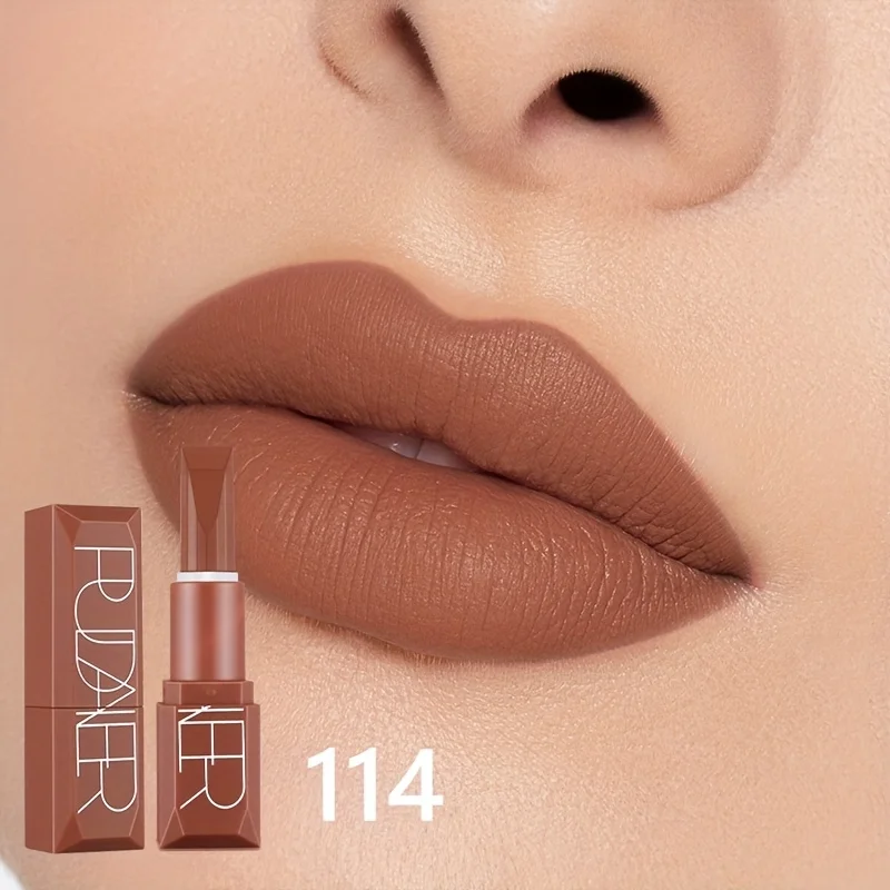أحمر شفاه غير لامع مقاوم للماء، لون شفاه يدوم طويلاً، سهل الاستخدام، أحمر شفاه عالي الصبغة، مناسب لجميع الحفلات والمهرجانات #4