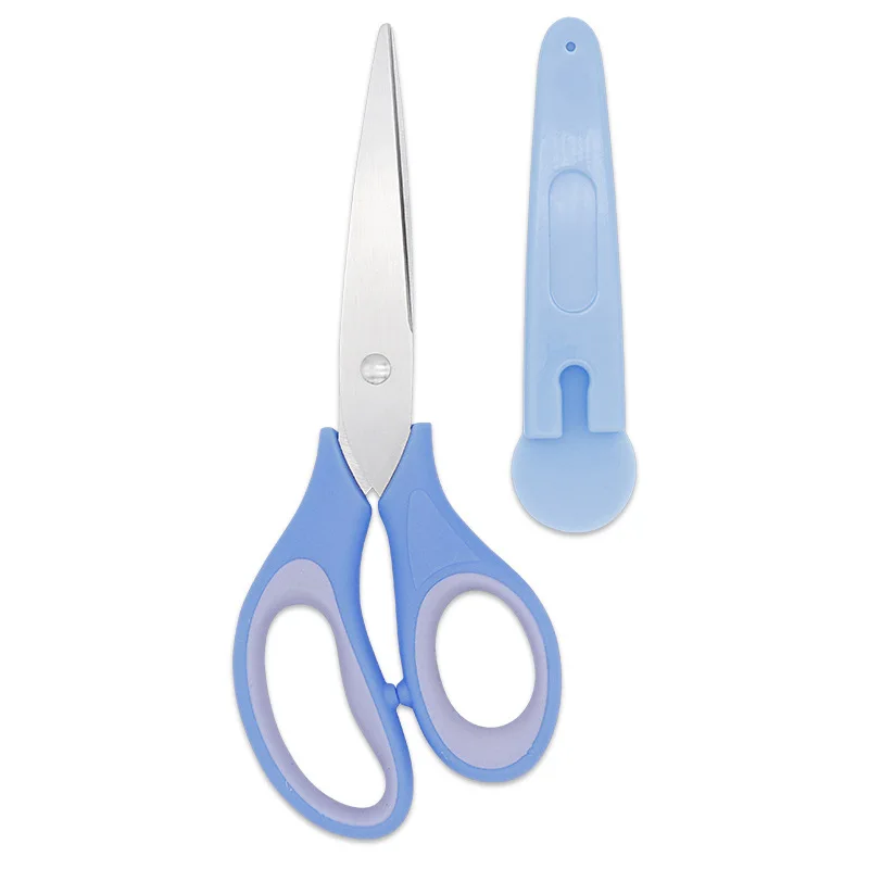 Dobeli Stainless Steel Blade Round Head Safety Student Child Shears Household DIY Handmade Paper Cutter  Scissors with Sleeve