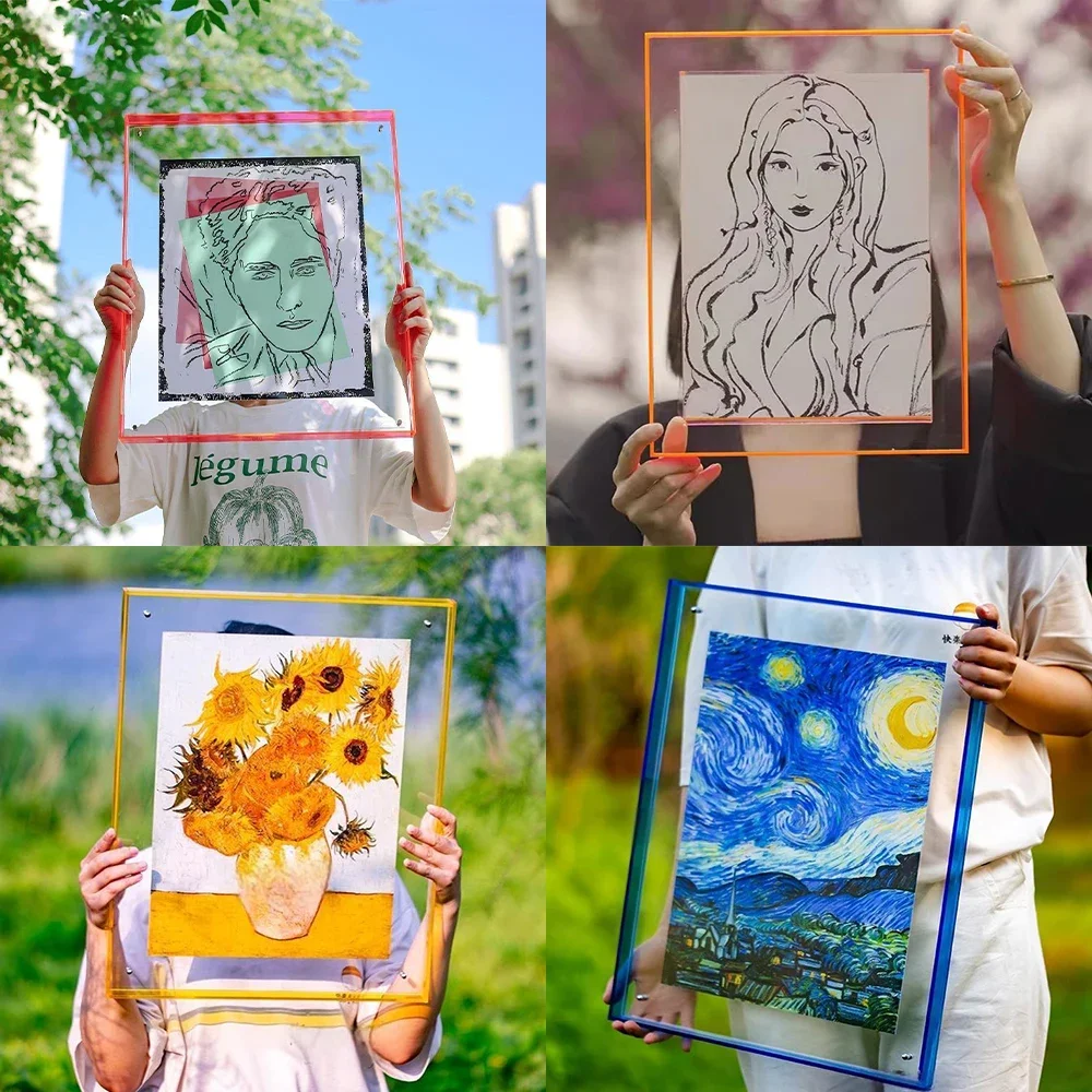 Large Acrylic Photo Frame For Living Room Office Home Decor DIY Poster Painting Table Wall Decoration Color/Clear Picture Frame