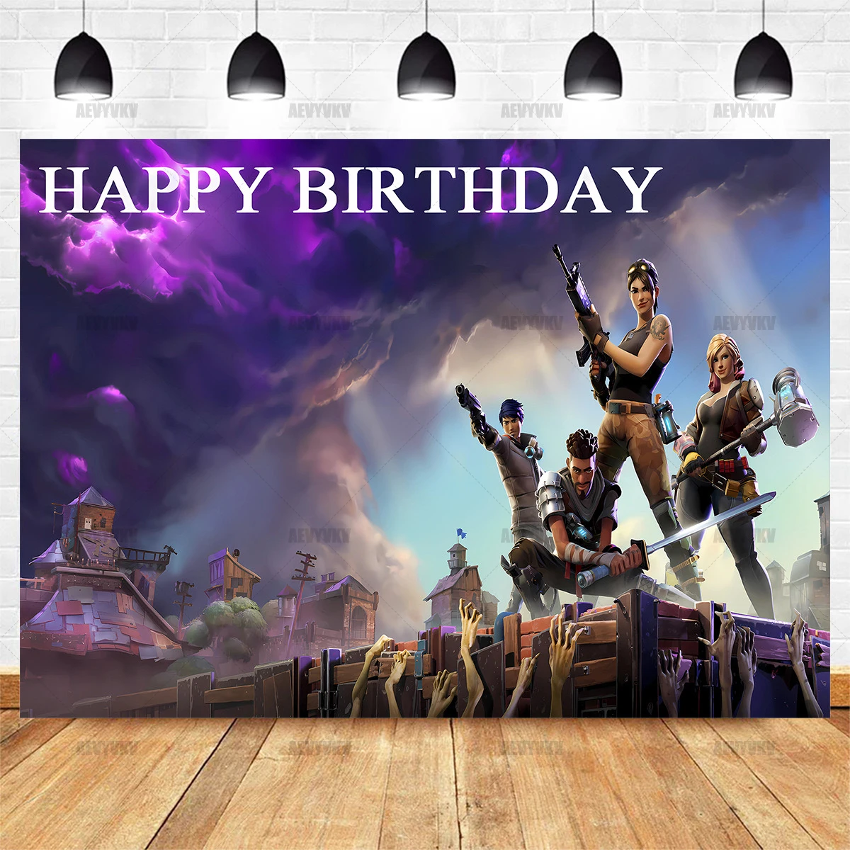 PC Fortune Shooting Game Background Birthday Party Decoration Boy Photo Background Room Cake Table Decoration Banner Gift Props