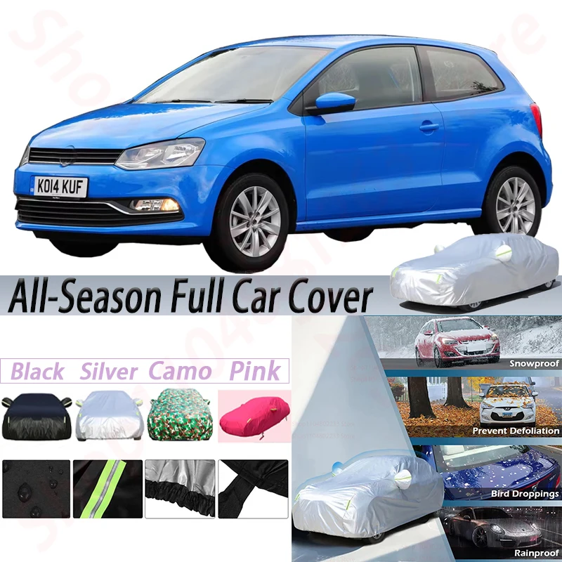 

Waterproof Car Covers Outdoor Sun Rain Snow Wind Prevent Auto Cover Dustproof For VW Volkswagen Polo 1994-2025