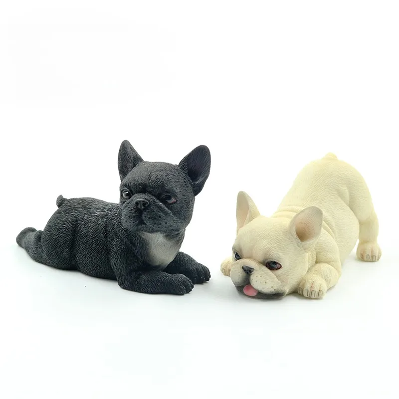 1/6 مقياس الفرنسية البلدغ الراتنج الكذب الموقف محاكاة نماذج للحيوانات ل 12 بوصة لعبة جندي سيارة الديكور مهرجان هدية