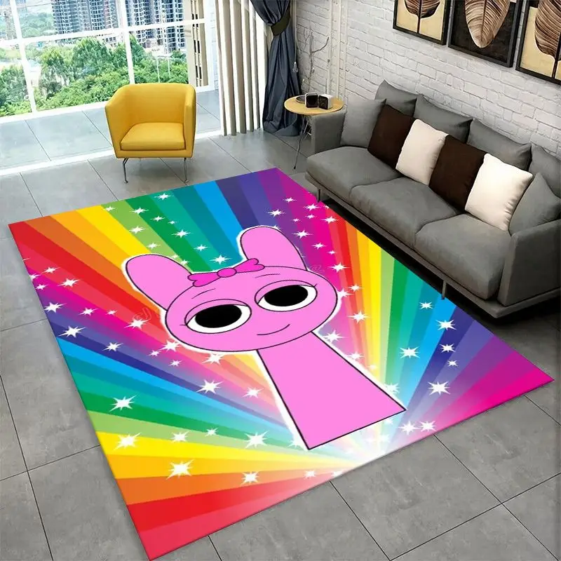 Music Sprunki Incredibox Game Non-Slip Area Rug for Living Room,Bedroom,Playroom,Soft Carpet Floor Mat Home Decor Rug Kids Room