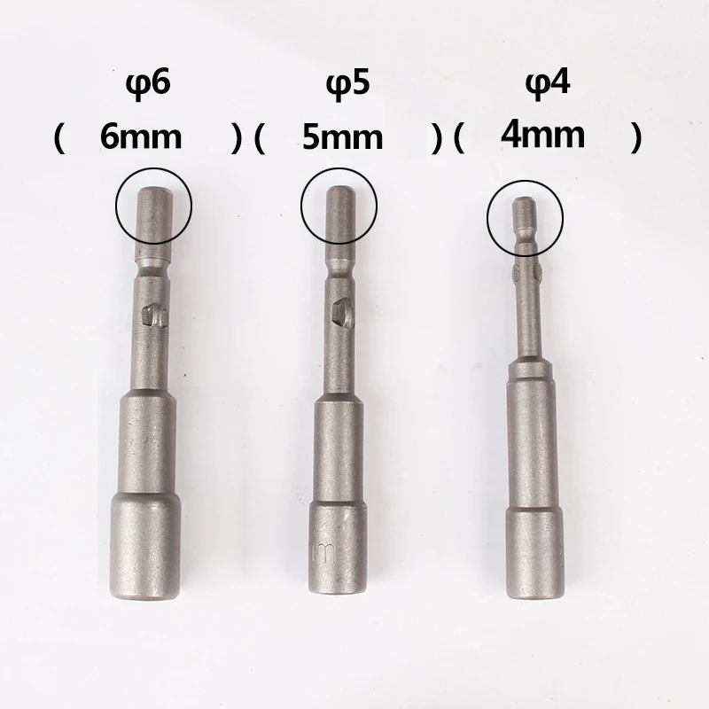 Conjunto de ferramentas para chave de fenda elétrica, soquetes hexagonais, manga, bicos, porca, 4mm, 5mm, 6mm, bit magnético, 4-14mm