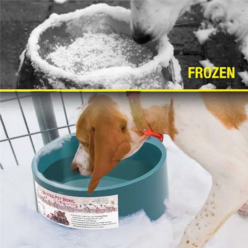 B08B-Dog For Outdoor Winter 2.2L Heated Pet Water Bowl Smart Thermostatic Cat Bowl Anti-Freeze US Plug Use