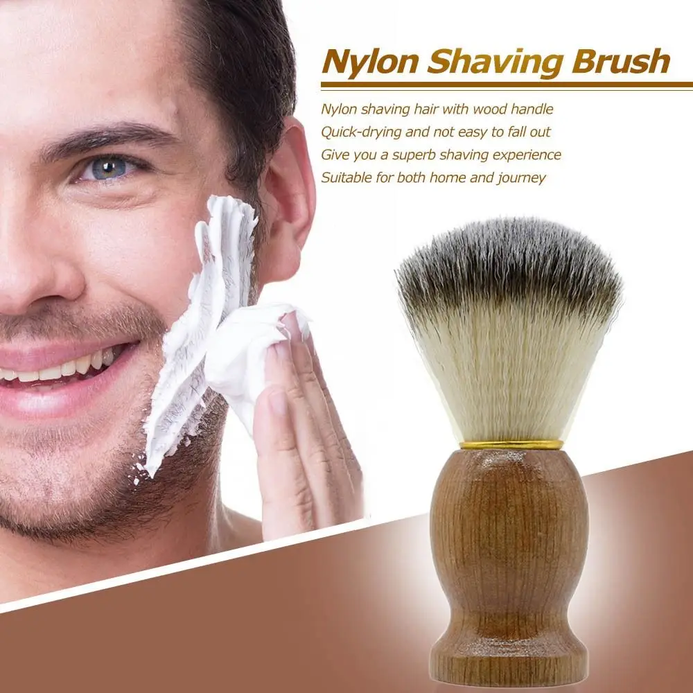 Pure Badger Hair Shaving Brush Fashion Wood Handle Barber Accessory Mustache Brush Cosmetic Tool Facial Beard Cleaning Men