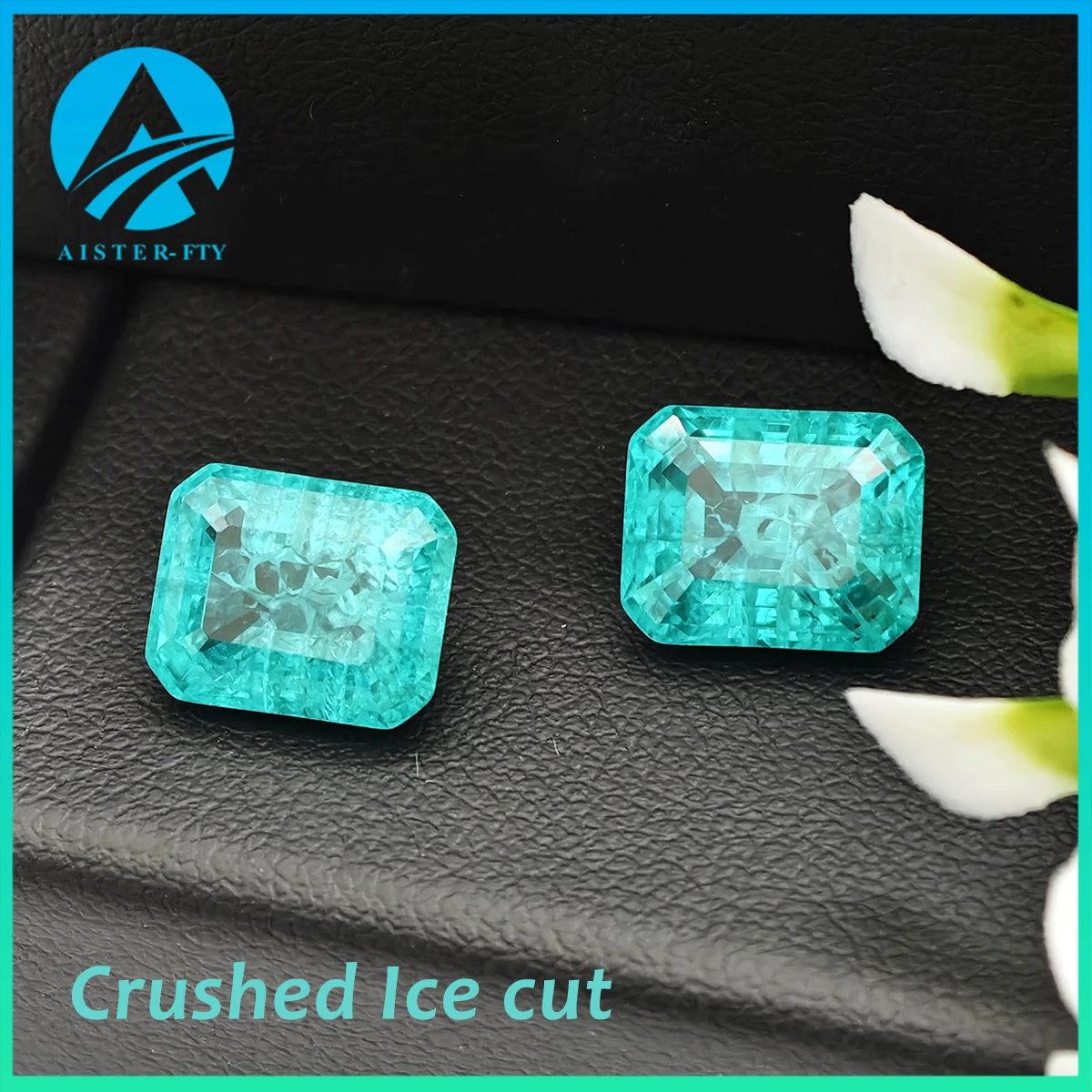Paraiba Color Crushed Ice Cotton Special Style Emerald Cut Yttrium Aluminium Garnet YAG Loose Gemstones for Making Jewelry DIY