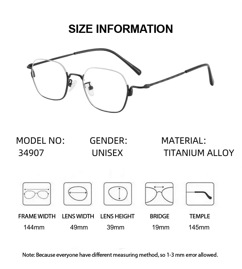 ELECCION Ultralight Anti Blue Ray Nearsighted Glasses Women Men Literary Square Presbyopia Myopia Eyeglasses Prescription