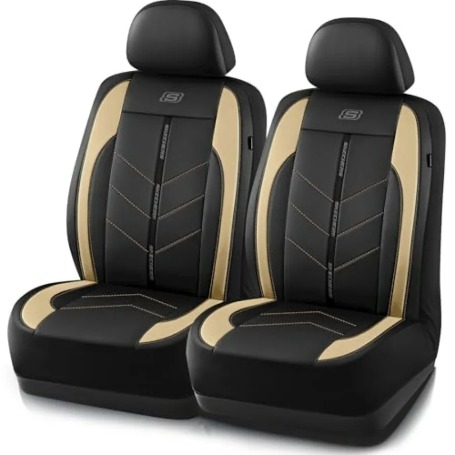 

Luxury Faux Leather Car Seat Covers Waterproof Anti Slip Front Seat Protector Universal Airbag Fit for Most Cars Vans Trucks SU