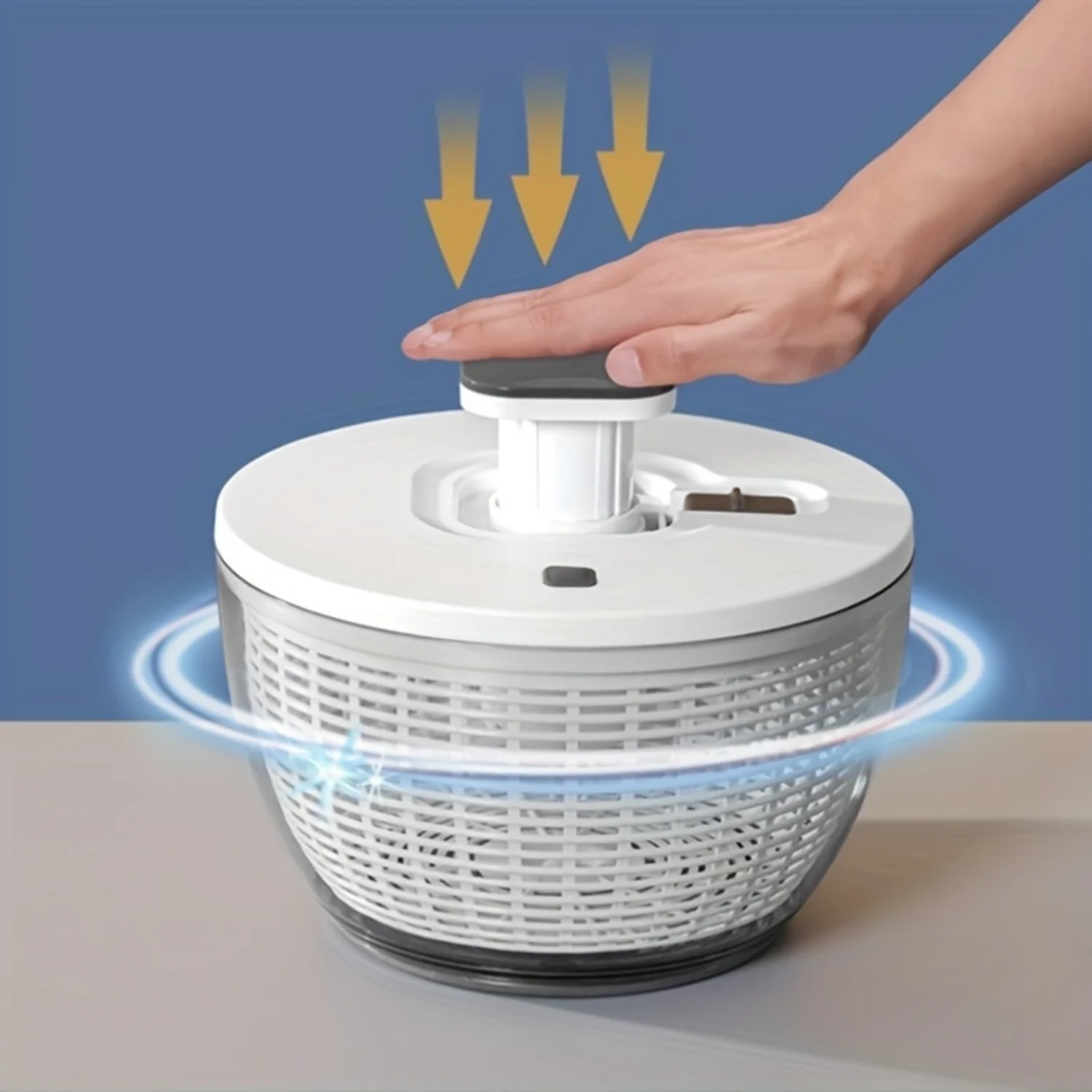 

Wape Large Capacity Multifunctional Manual Salad Spinner, Kitchen Press Vegetables and Fruits Dehydrator, PS Food Contact Safe ,