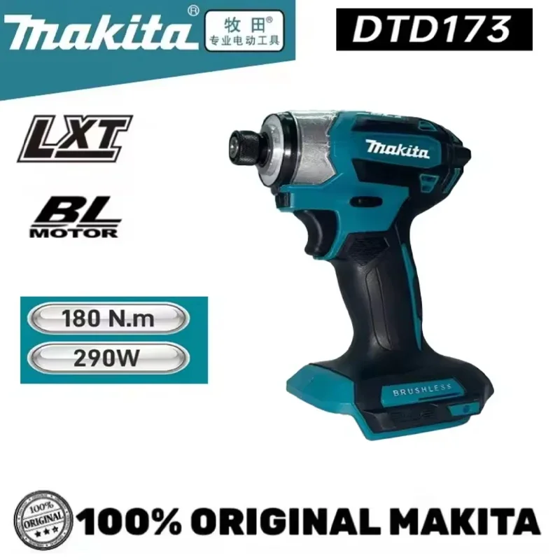 

NEW Makita DTD173 1800RPM Cordless Impact Driver 180N.m Brushless Motor Electric Drill Wood/Bolt/T-Mode For Makita Battery Pins