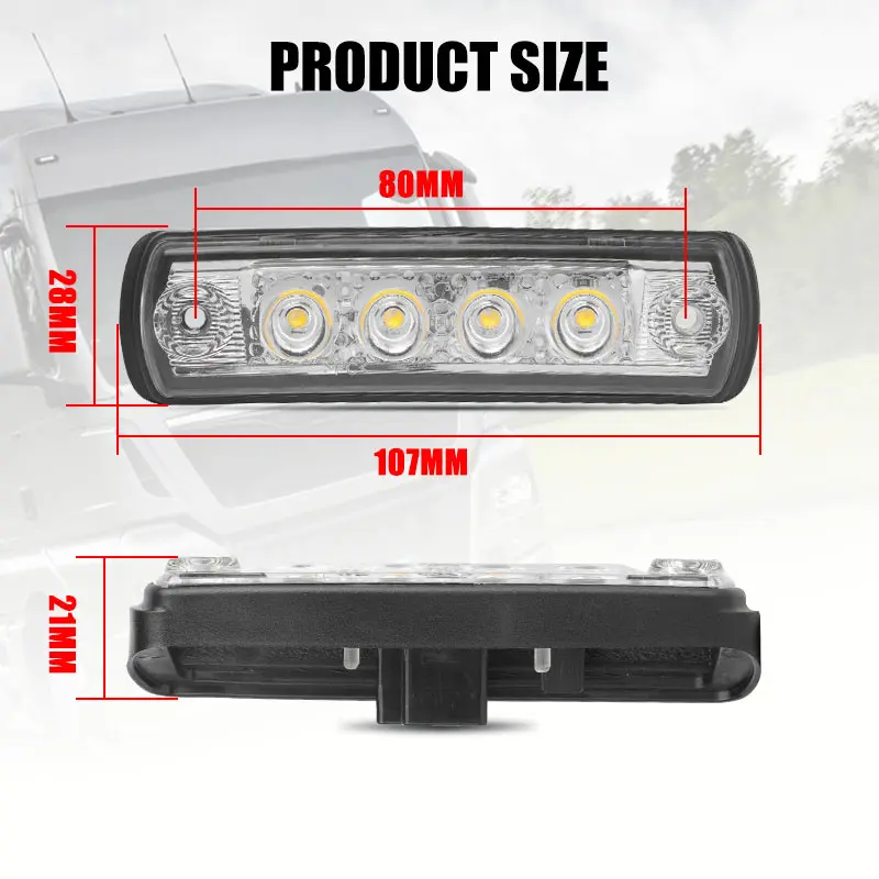 2pcs 24V LED Sunvisor Lights for MAN TGA TGL TGM TGS TGX Truck Cab Roof Marker Lights Sunvisor Lamps 81252606121 81.25260.6121