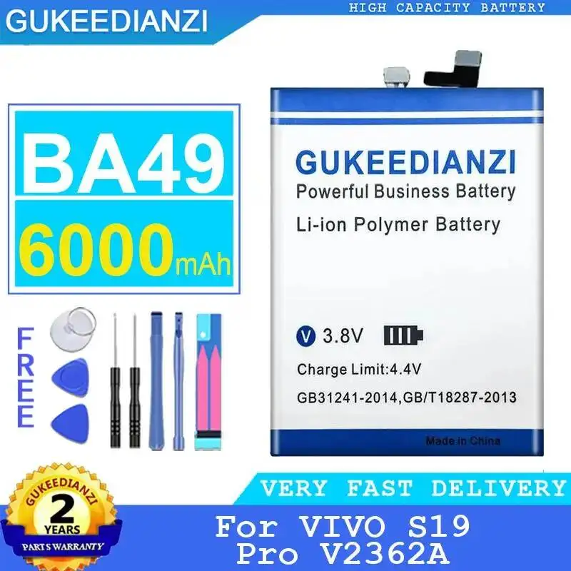 

High Compatibility Mobile Phone Battery For Vivo S19 Pro V2362A BA49 6000Mah
