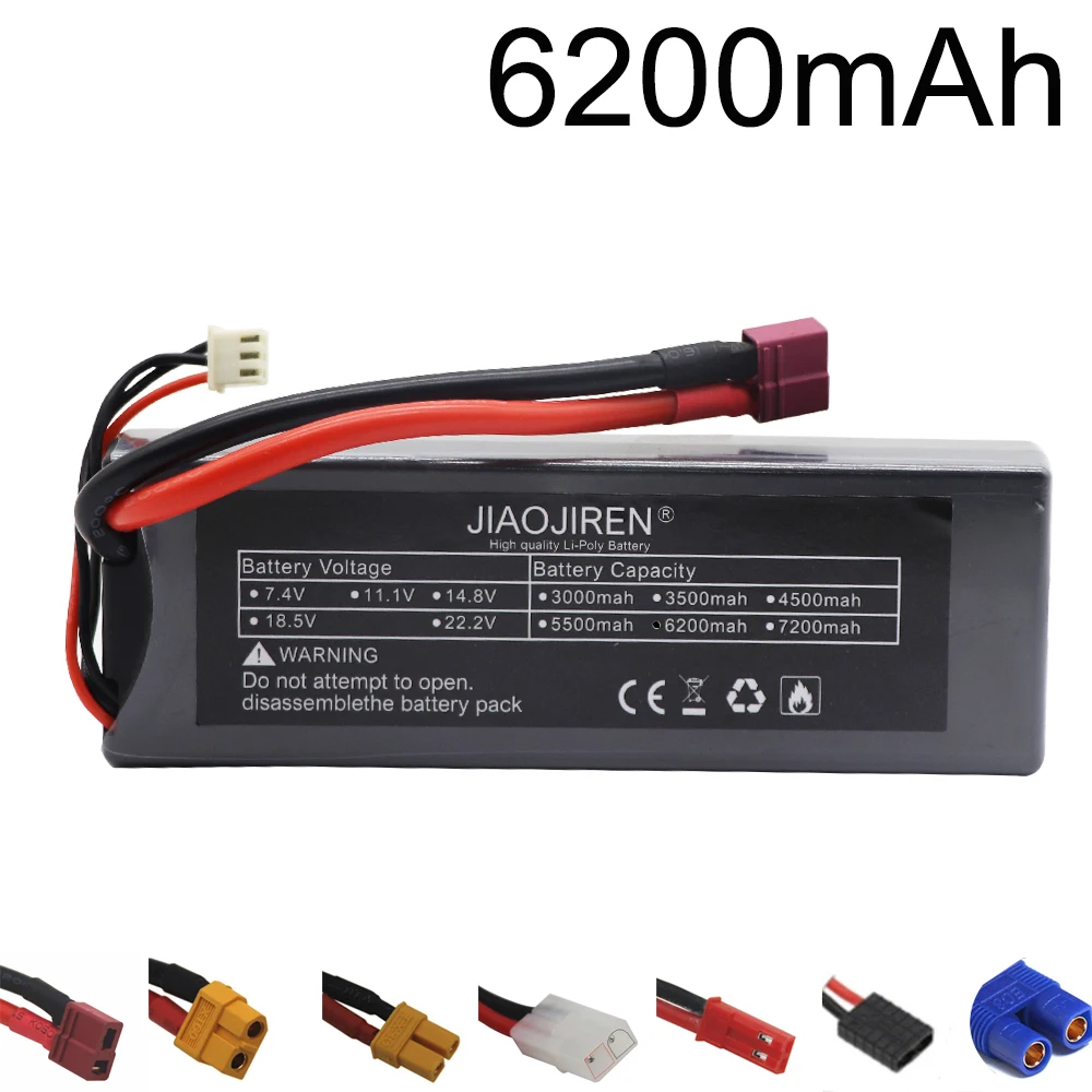 

7.4V 6200mAh 2S Lipo Batteries with T/JST/XT60 PLUG for RC Car 2S RC For RC Drone Car Truck Helicopter Boat toys accessories